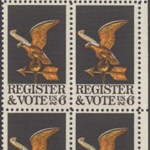 Scott# 1344 "REGISTER TO VOTE" MNH ZIP BLOCK (4) NICELY CENTERED