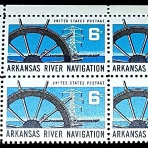 Scott# 1358 "ARKANSAS RIVER NAVIGATION" MNH ZIP BLOCK (4) NICELY CENTERED