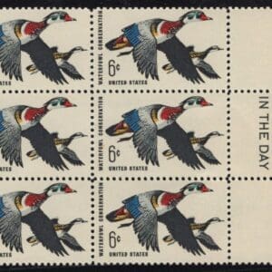 Scott# 1362 "WATERFOWL CONSERVATION" MAIL EARLY BLOCK (6) MNH
