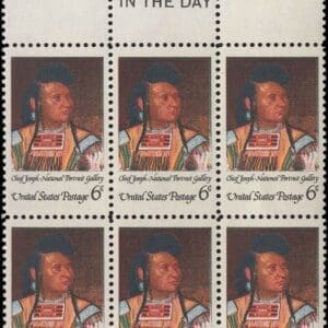 Scott# 1364 "CHIEF JOSEPH NEZ PERCE - WARRIOR" MNH MAIL EARLY BLOCK (6)