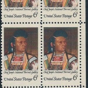 Scott# 1364 "CHIEF JOSEPH NEZ PERCE - WARRIOR" MNH ZIP BLOCK (4)