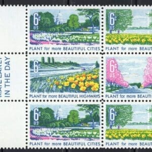 Scott# 1365-68 "BEAUTIFICATION of AMERICA" MNH MAIL EARLY BLOCK (6)