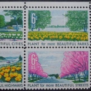 Scott# 1365-68 "BEAUTIFICATION of AMERICA" MNH ZIP BLOCK (4)