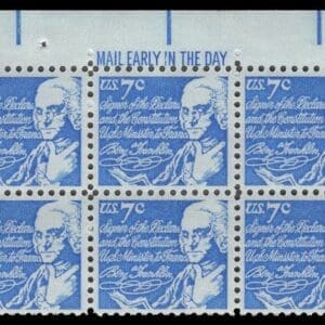 Scott# 1393D "BEN FRANKLYN" MNH MAIL EARLY BLOCK (6) NICELY CENTERED