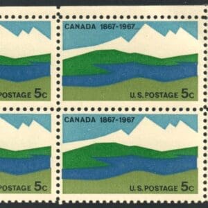 Scott# 1324 "CANADA CENTENARY" MNH ZIP BLOCK (4) NICELY CENTERED