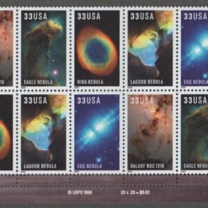 Scott# 3384-88 "HUBBLE TELESCOPE IMAGES" MNH PLATE BLOCK (10)