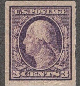 Scott# 345 "WASHINGTON" DBLWMK, MNH IMPERF, VERY NICELY CENTERED