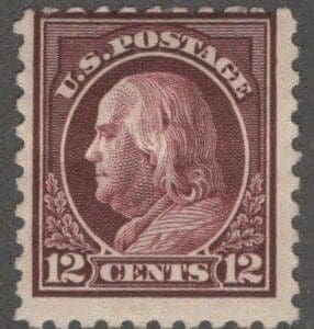 Scott# 435 "FRANKLIN" MINT PERF 10 SLWMK, NICELY CENTERED
