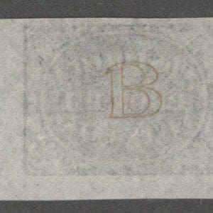 Alternative view of Scott# 10 x 1 "POST OFFICE PROVISIONAL" MNH, NGAI WITH LETTER TYPE "B" IMPRINT ON REVERSE