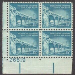 Scott# 1031a "PALACE OF GOVERNORS" MNH DRY PRINTING PLATE BLOCK (4)