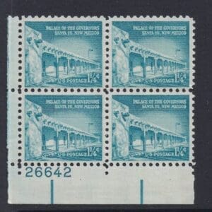 Scott# 1031a "PALACE OF GOVERNORS" MNH PLATE BLOCK (4)