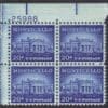 Scott# 1047 "MONTICELLO" LIBERTY SERIES PLATE BLOCK (4) NICELY CENTERED