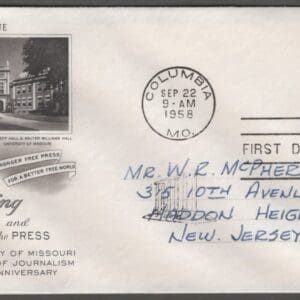 Scott# 1119 "FREEDOM OF THE PRESS" ARTCRAFT FIRST DAY COVER