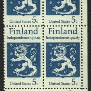 Scott# 1334 "FINNISH INDEPENDENCE" MNH ZIP BLOCK (4) NICELY CENTERED