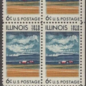 Scott# 1339 "ILLINOIS STATEHOOD" MNH ZIP BLOCK (4) NICELY CENTERED
