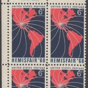 Scott# 1340 "HEMIS FAIR" MNH ZIP BLOCK (4) NICELY CENTERED