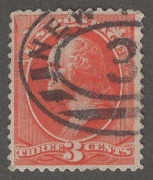 Scott# 214 "WASHINGTON" NEW YOUR REGISTRATION CANCEL, VERY NICELY CENTERED