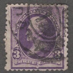 Scott# 221 "JACKSON" USED, DOUBLE OVAL CANCEL, NICELY CENTERED