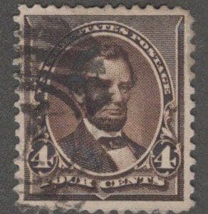 Scott# 222 "LINCOLN" USED WITH DUPLEX CANCEL, NICELY CENTERED