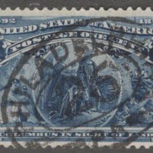 Scott# 230 "COLUMBIAN - IN SIGHT OF LAND" USED, PHILADELPHIA CANCEL