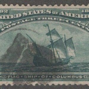 Scott # 232 "FLAGSHIP of COLUMBUS" USED WITH NUMERAL 18 CANCEL