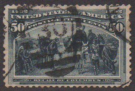 Scott# 240 "COLUMBIAN -THE RECALL" NUMERAL 30 DUPLEX CANCEL