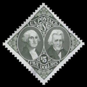 Scott# 2592 WASHINGTON & JACKSON USED HIGH VALUE, BARELY CANCELLED