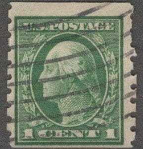 Scott# 412 "WASHINGTON" USED SLWMK COIL, FLAG CANCEL * SEE SCAN *