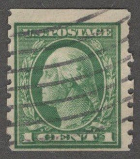Scott# 412 "WASHINGTON" USED SLWMK COIL, FLAG CANCEL * SEE SCAN *