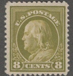 Scott# 414 "FRANKLIN" MINT PERF 12, SLWMK, NICELY CENTERED