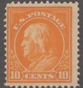 Scott# 416 "FRANKLIN" MINT PERF 12, SINGLE LINE WATERMARK