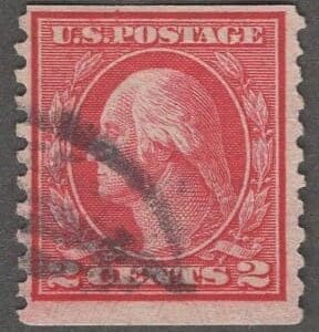 Scott# 453 "WASHINGTON" USED ROTARY PRESS VERTICAL PERF 10, SLWMK COIL