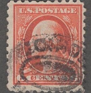 Scott# 468 "WASHINGTON" USED FLAT PLATE PERF 10, RICHMOND VA DBL. OVAL