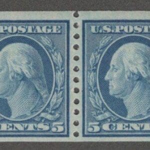 Scott# 496 "WASHINGTON" MNH ROTARY PERF 10 COIL PAIR, NICELY CENTERED