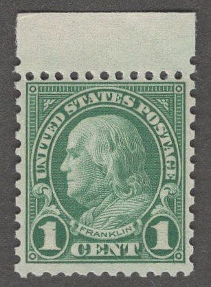 Scott# 578 "FRANKLIN" MNH PERF 11 X 10, VERY NICELY CENTERED WITH ORIGINAL CERT