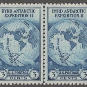 Scott# 753 WORLD MAP SPECIAL PRINTING, HORIZONTAL PAIR W/VERTICAL LINE, MNH