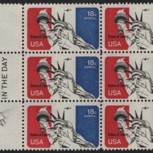Scott# C87 "STATUE OF LIBERTY" MNH MAIL EARLY BLOCK (6)