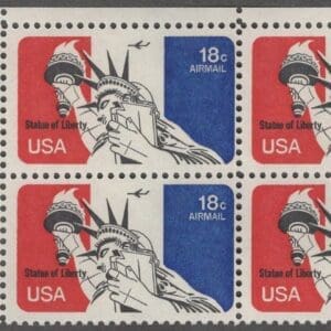 Scott# C87 STATUE OF LIBERTY ZIP BLOCK (4) MNH, NICELY CENTERED