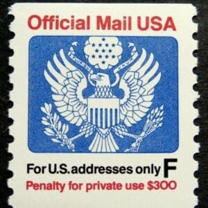 Scott# O144 "OFFICIAL" MNH "F" RATE COIL SINGLE, NICELY CENTERED