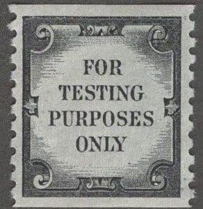 Scott# TD112 "TEST STAMP" MINT COIL SINGLE, NICELY CENTERED