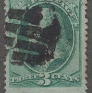 Scott# 136 "WASHINGTON" USED H GRILL WITH A FANCY CORK KILLER CANCEL