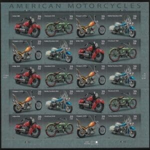 Scott# 4085-88 "AMERICAN MOTORCYCLES" S/A SHEET (20) MNH