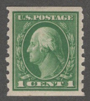 Scott# 412 "WASHINGTON" MNH COIL SINGLE, VERY NICELY CENTERED