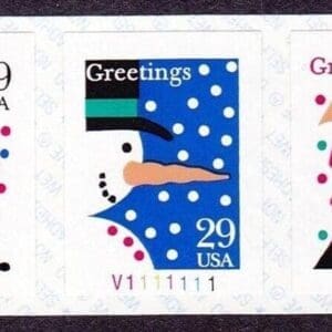 Scott# 2799-2802 (2799a) "CHRISTMAS GREETINGS" MNH PNC(5) PLATE# V11111111