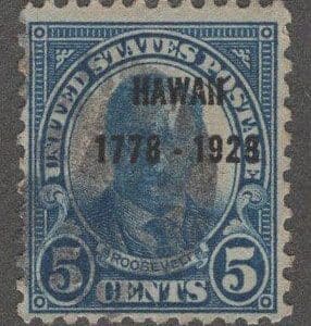 Scott# 648 "HAWAII OVERPRINT" USED SINGLE