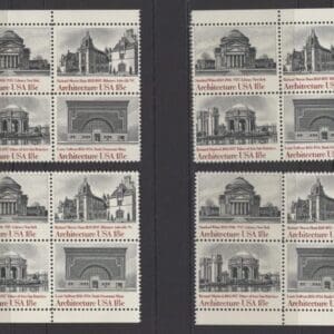 Scott# 1928-31 "AMERICAN ARCHITECTURE" MNH MATCHED PLATE BLOCKS (4) SET