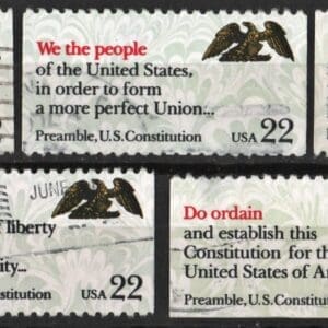 Scott# 2355-59 DRAFTING OF THE CONSTITUTION USED BOOKLET SINGLES (5)