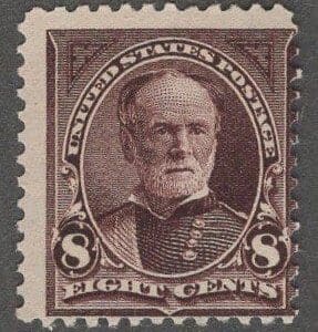 Scott# 272 "SHERMAN" MINT, DBL LINE WMK  * MINT NO GUM *