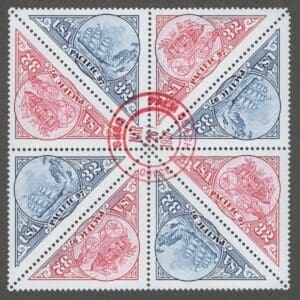 Scott# 3130-31 "PACIFIC 97" BLOCK (8) USED, ALM BEACH FLA CDS CANCEL