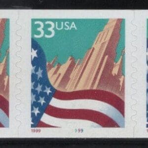 Scott# 3281 "FLAG OVER CITY" LARGE 1999 DATE PNC (3) #9999